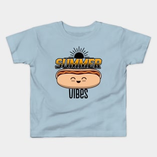 SUMMER Vibes Kawaii Hot Dog Lover Kids T-Shirt